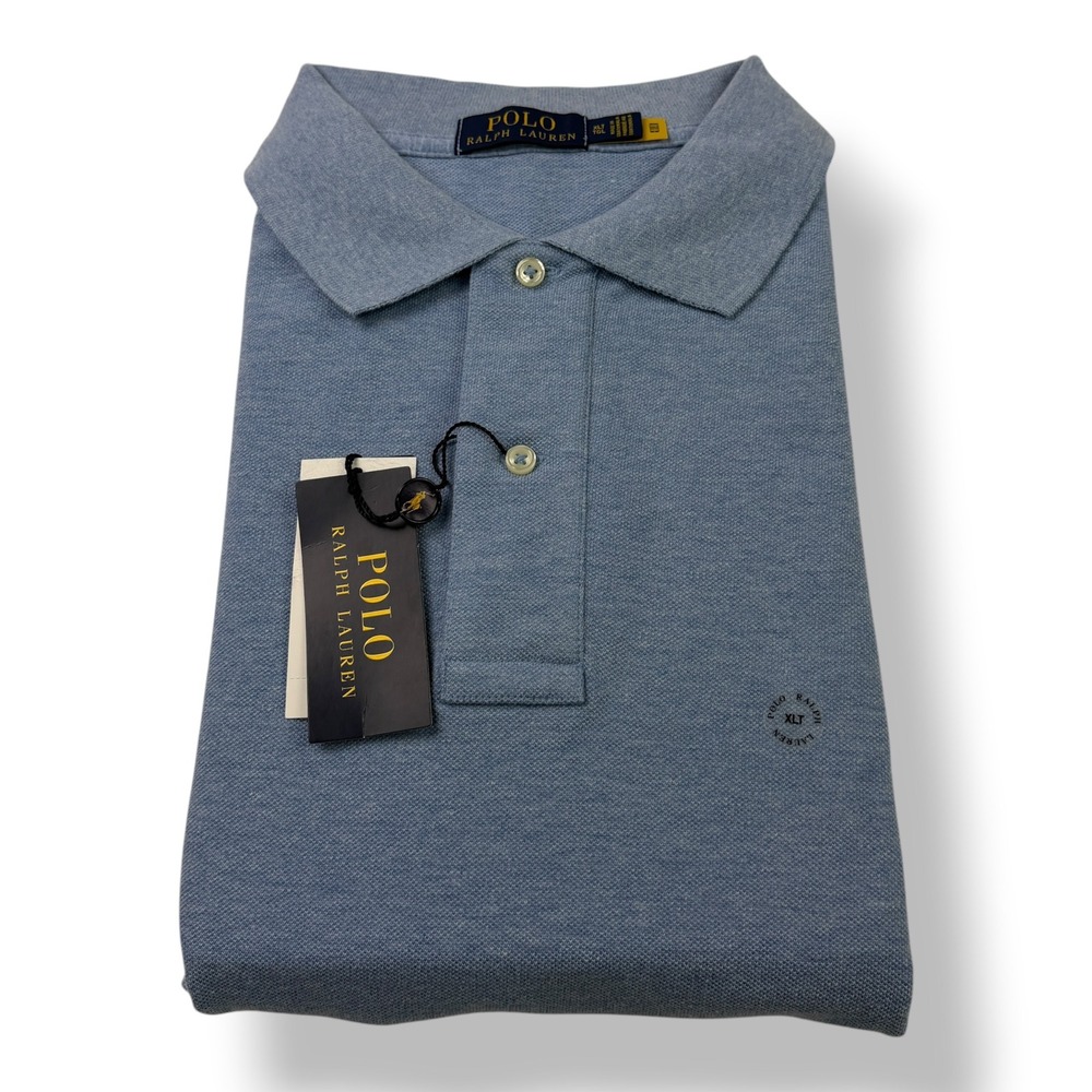 Polo Ralph‎ Lauren Mens XLT Blue Heather Short Sleeve Cotton Polo Shirt NWT